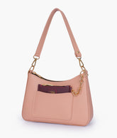 Peach hobo evening bag